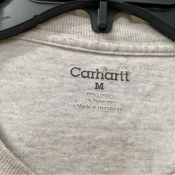 Destroyed Distressed Carhartt Gray Logo Tee Tshirt Men M Paint oil splatter - Picture 8 of 8